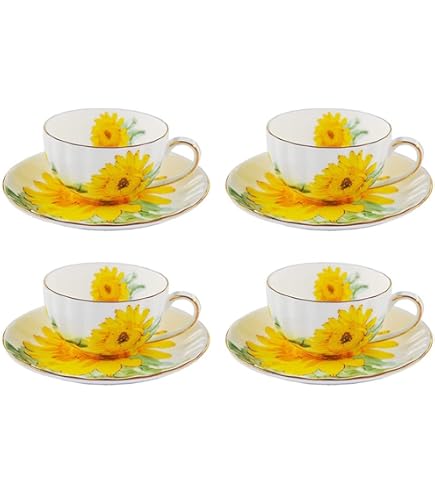 Amazon.co.jp: Fine Bone ChinaひまわりヴィンテージChintz磁器